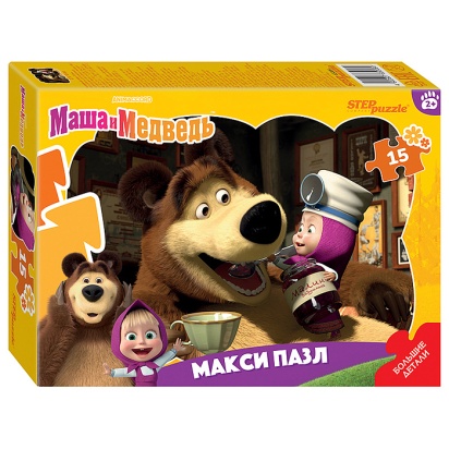 Контурный Макси-пазл 15 эл. "Маша и Медведь" (Анимаккорд)  65006 / 442893