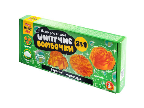 Набор для опытов "Шипучие бомбочки. Аромат персика" 3 в 1  05711 / 477524