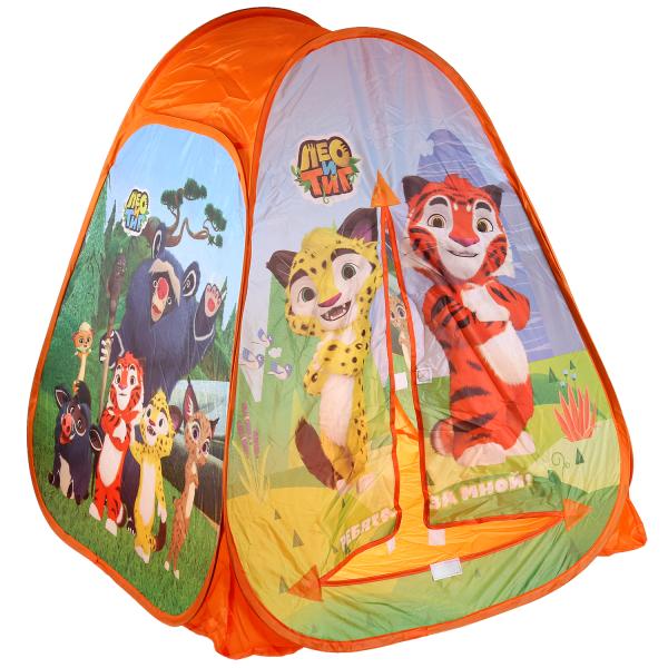 Палатка детская игровая ЛЕО и ТИГ 81х90х81см, в сумке Играем вместе GFA-LEOTIG01-R