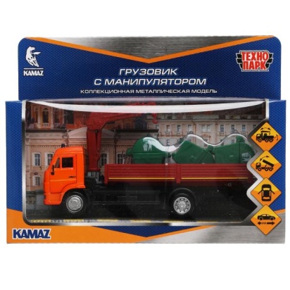 Машина металл KAMAZ МАНИПУЛЯТОР длина 17 см, двери, подвиж дет, инерц, кор. KAMSID-15CAN-OGRD
