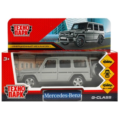 Машина металл MERCEDES-BENZ G-CLASS 12 см, двери, багажн, темно-серый, кор. Технопарк   GCLASS-12-GY