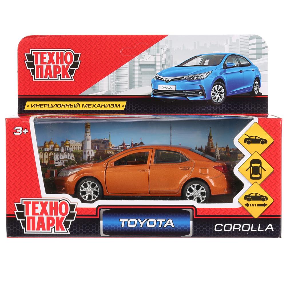 Машина металл TOYOTA COROLLA, длина 12см, открыв. двери, инерц, золотой, Технопарк COROLLA-GD