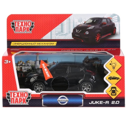 Машина металл свет-звук "NISSAN JUKE-R 2.0" 12см, инерц, ЧЕРНЫЙ в кор.Технопарк JUKE-BKM-SL