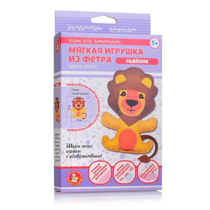 Мягкая игрушка из фетра "Львенок" 04285 / 369122