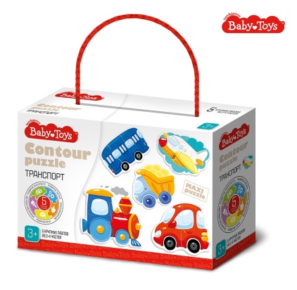 Пазлы контурные "Транспорт" Baby Toys 04118