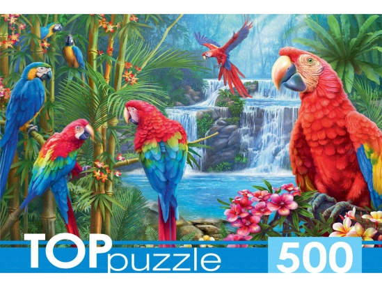 TOPpuzzle. ПАЗЛЫ 500 элементов. ЯРКИЕ ПОПУГАИ (Арт.ХТП500-6975)