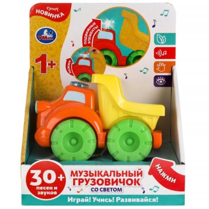 Музыкальный грузовичок 30 песен,звуков.подвижные элементы.свет.кор.бат. Умка HT513-R