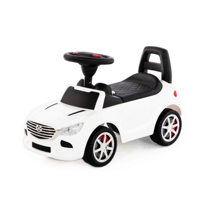 Каталка-автомобиль "SuperCar" №4 со звуковым сигналом (белая) 20063