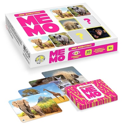 Игра настольная Мемо "Мир животных" (50 карточек)   03590 / 317392