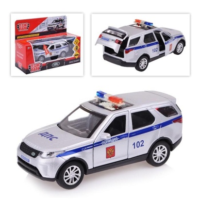 Машина металл свет-звук LAND ROVER DISCOVERY ПОЛИЦИЯ 12см, инерц. Технопарк, DISCOVERY-P-SL