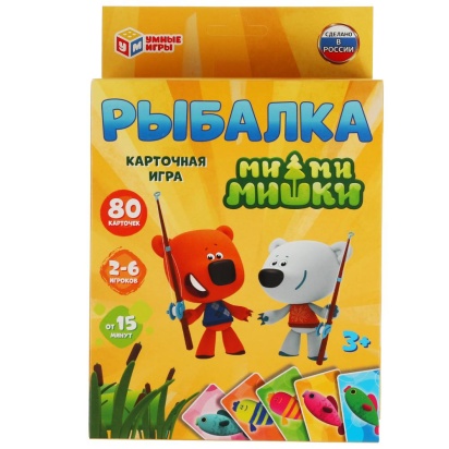 РЫБАЛКА. Развивающие карточки. МиМишки. 80 карточек 55х85мм. Кор: 138х170х40мм Умные игры 313880