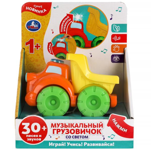 Музыкальный грузовичок 30 песен,звуков.подвижные элементы.свет.кор.бат. Умка HT513-R