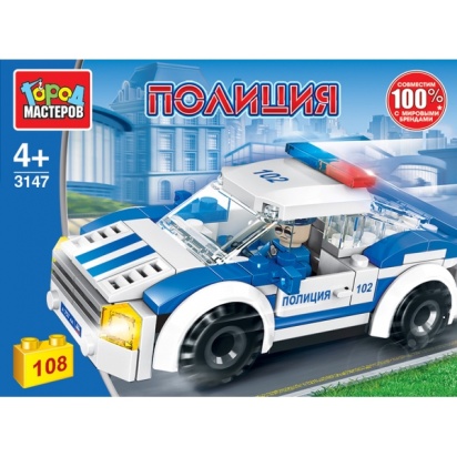 Конструктор полицейская машина, 108 дет. 3147-JS