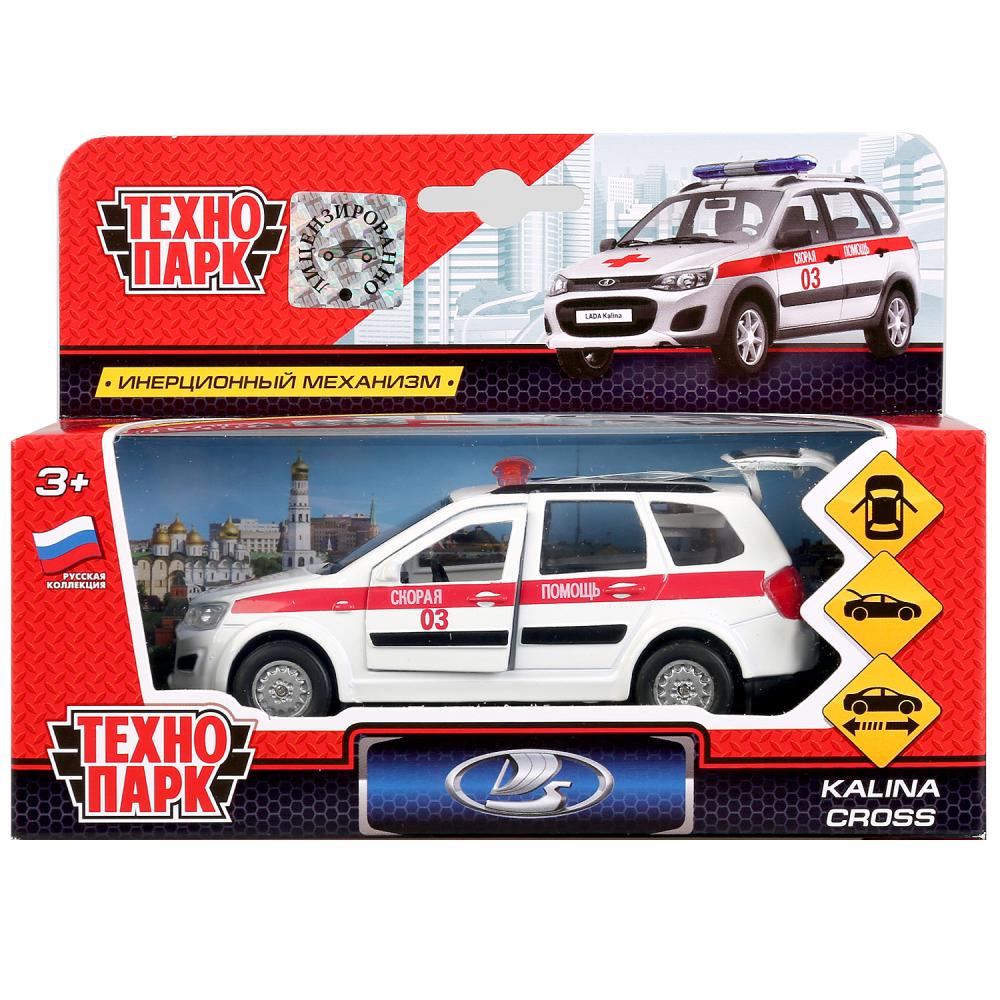 Машина металл LADA kalina cross СКОРАЯ, 12 см, двери, багаж., инерц., SB-16-46-A-WB