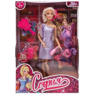 Кукла 29см София, руки и ноги сгиб., акс, кор КАРАПУЗ 66001-BFSET10-S-BB
