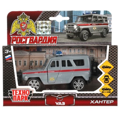 Машина металл UAZ HUNTER РОСГВАРДИЯ, 11,5 см, дв., баг., инерц., кор. SB-16-68-ROS-WB