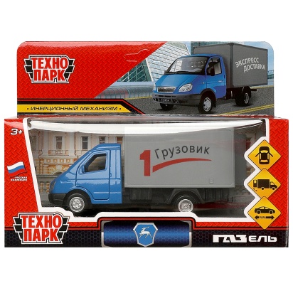 Машина металл газ-3302 "газель"  12,7 см, двери, багаж, инерц, синий, кор. Технопарк   GAZ3302KUNG-1