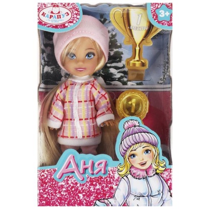 Кукла Анечка 12см, акс., кор КАРАПУЗ  ANNA-W6-BB
