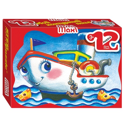 Пазлы 12 "Пароходик" (Mini-maxi) 87004 / 313486