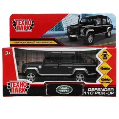 Машина металл LAND ROVER DEFENDER PICKUP 12 см, двери, багаж, черный, кор. DEFPICKUP-12-BK