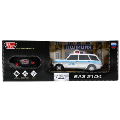 Машина ру LADA ваз-2104 свет, 18 см, ДПС, серебряный,   2104-18L-POL-GY