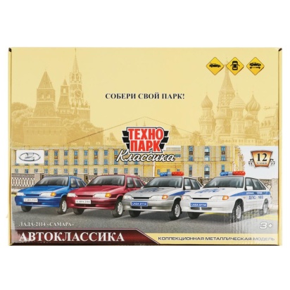 Машина металл LADA-2114 АВТОКЛАССИКА 12см, двер, баг, инерц, ассорт,дисп. Технопарк уп-12шт   LADA21