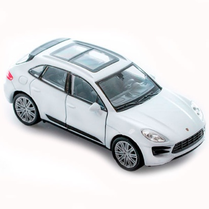 Игрушка модель машины 1:34-39 Porsche Macan Turbo  (бел, син)  43673D