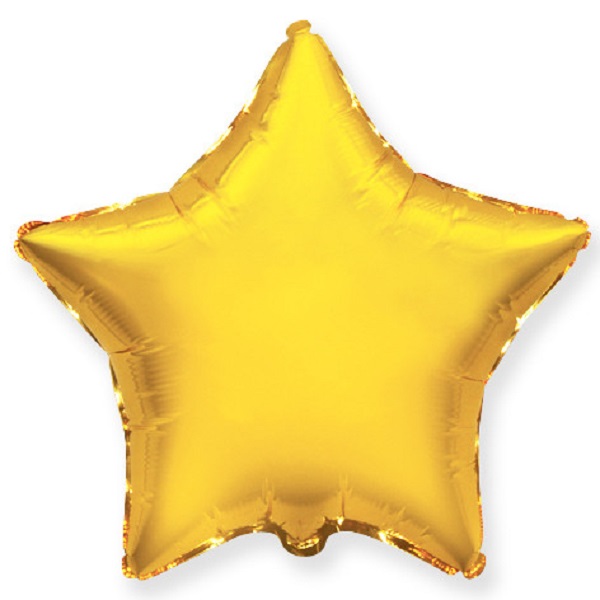 Шар (18-46 см) Звезда, Золото, 750315