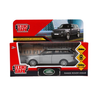 Машина металл RANGE ROVER VOGUE 12 см, двери, багаж, темно-серый, кор. Технопарк  VOGUE-12-GY