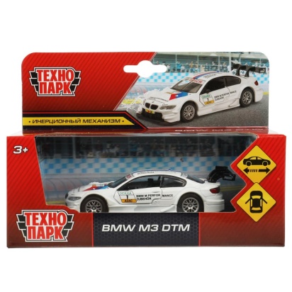 Машина металл BMW m3 dtm, 11,3 см, двери, инерция, белый, кор. Технопарк   67318 (96)