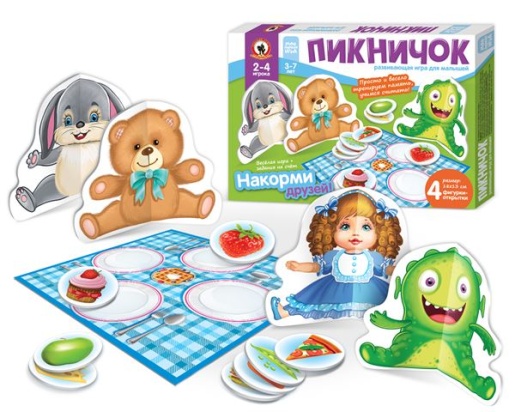 Игра настольная для малышей с объемными фигурками «Пикничок» 02090