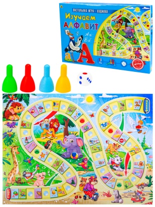 Лучшая настольная игра-ходилка. ИЗУЧАЕМ АЛФАВИТ (Арт. ИН-9934)