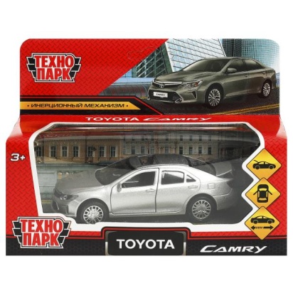 Машина металл TOYOTA CAMRY 12 см, двери, багаж, инерц. серебристый ,кор Технопарк   CAMRY-12-SR