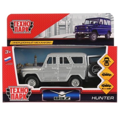 Машина металл "UAZ HUNTER" 12см, открыв. двери, инерц., СЕРЕБРИСТЫЙ в кор., HUNTER-SL
