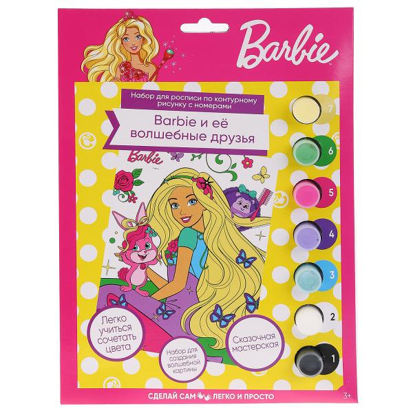 Роспись по номерам холст на картоне (17х23см) Barbie 209-BD