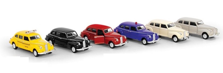 Инерц. металл. 1:43 ретро машина 6 видов 6546