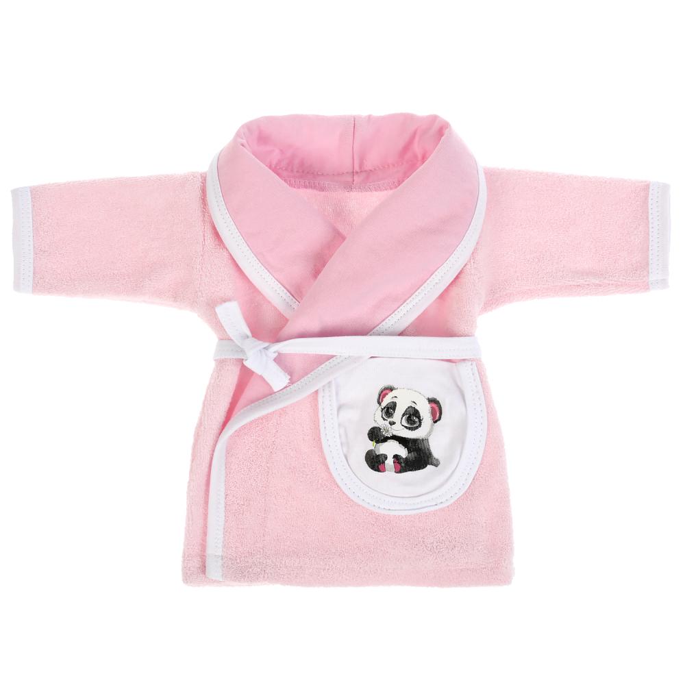 Одежда для кукол 40-42см халат "панда" в пак. "Карапуз" OTF-2001G-RU