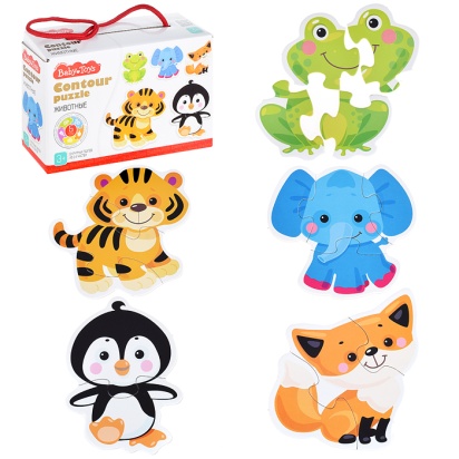 Пазлы контурные "Животные" Baby Toys  04117 / 333634