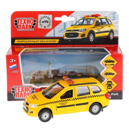 Машина металл LADA kalina cross ТАКСИ, 12 см, дв., баг., инерц., кор. Технопарк SB-16-46-T-WB