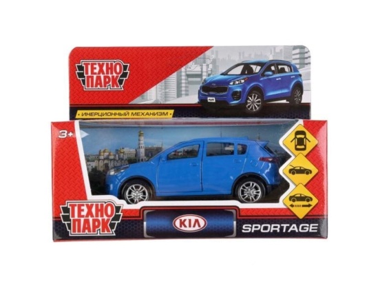 Машина металл "KIA SPORTAGE" 12см, открыв. двери, инерц., синий в кор. Технопарк SPORTAGE-BU