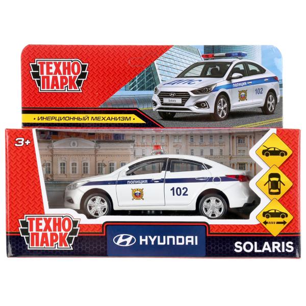 Машина металл "hyundai solaris полиция" 12см, откр.двери, инерц, белый в кор. SOLARIS2-12POL-WH