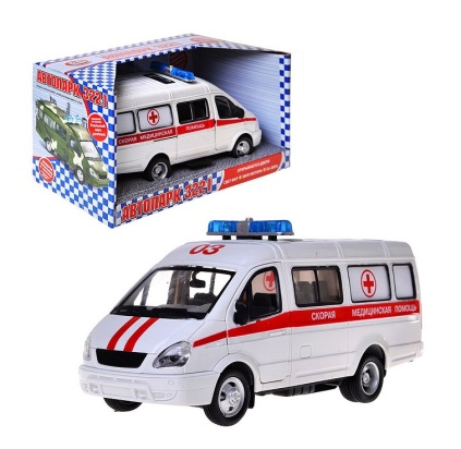 Машина Скорая, в коробке, на батарейках 9098-С / 095279