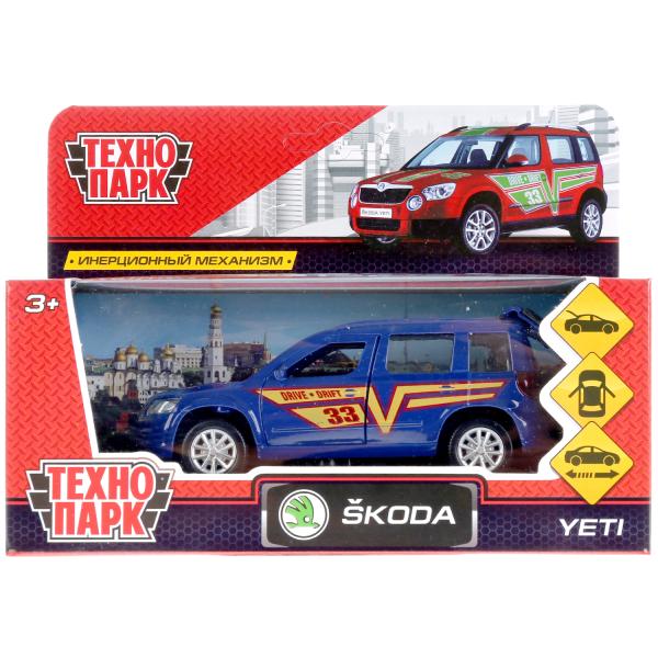 ТМ Технопарк. Машина металл "SKODA YETI СПОРТ", длина 12 см, откр дв, багаж, инерц., YETI-S