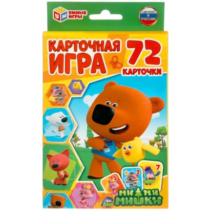Карточная игра. Ми-ми-мишки. Коробка с европодвесом, карточки 72шт 85х62мм. Умные игры 308435