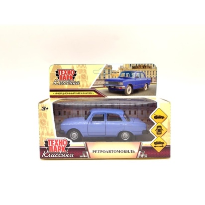 Машина металл азлк ретро-модель 2140sl,12,5 см, дв, баг, ин, сиреневый, Технопарк AZLK2140M-12-PRP