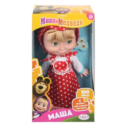 Кукла Маша и Медведь маша 25 см, озвуч, горох, кор КАРАПУЗ   83033-N25