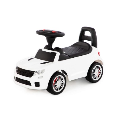 Каталка-автомобиль "SuperCar" №6 со звуковым сигналом (белая) 84606