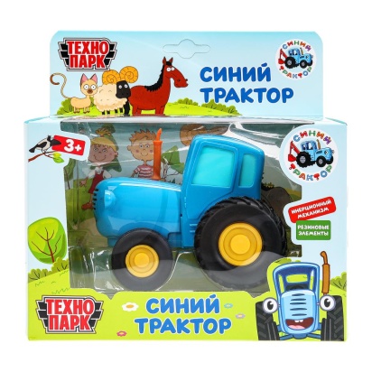 Модель металл СИНИЙ ТРАКТОР длина 11 см, инерц, синий, кор. Технопарк в кор.48шт