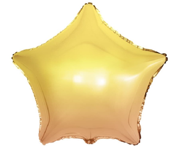 Шар (18''/46 см) Звезда, Желтый, Градиент, 180179