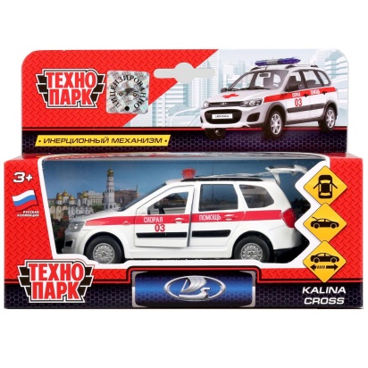 Машина металл LADA kalina cross СКОРАЯ, 12 см, двери, багаж., инерц., SB-16-46-A-WB